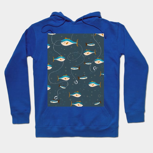 Cute fishing pattern. Hoodie by nickemporium1